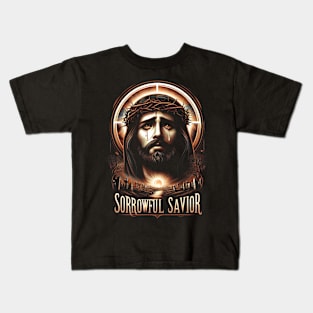 Sorrowful Savior,  his inner struggle and ultimate surrender to God's will Kids T-Shirt